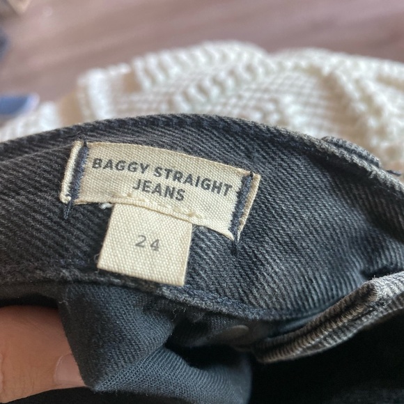 Madewell Tall Baggy Tapered Jeans in Mackinnon Wash Black Straight Leg Women's - Picture 5 of 9